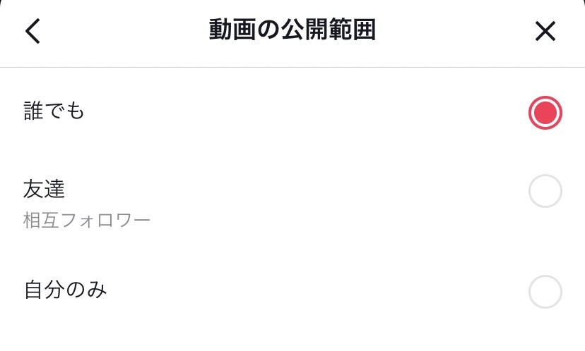 TikTok 投稿　非公開