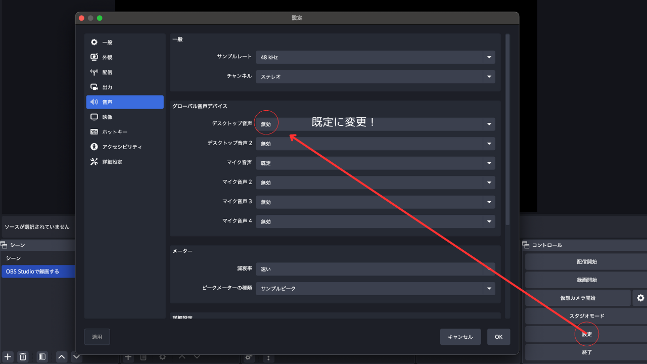 ディスプレイ音声の設定