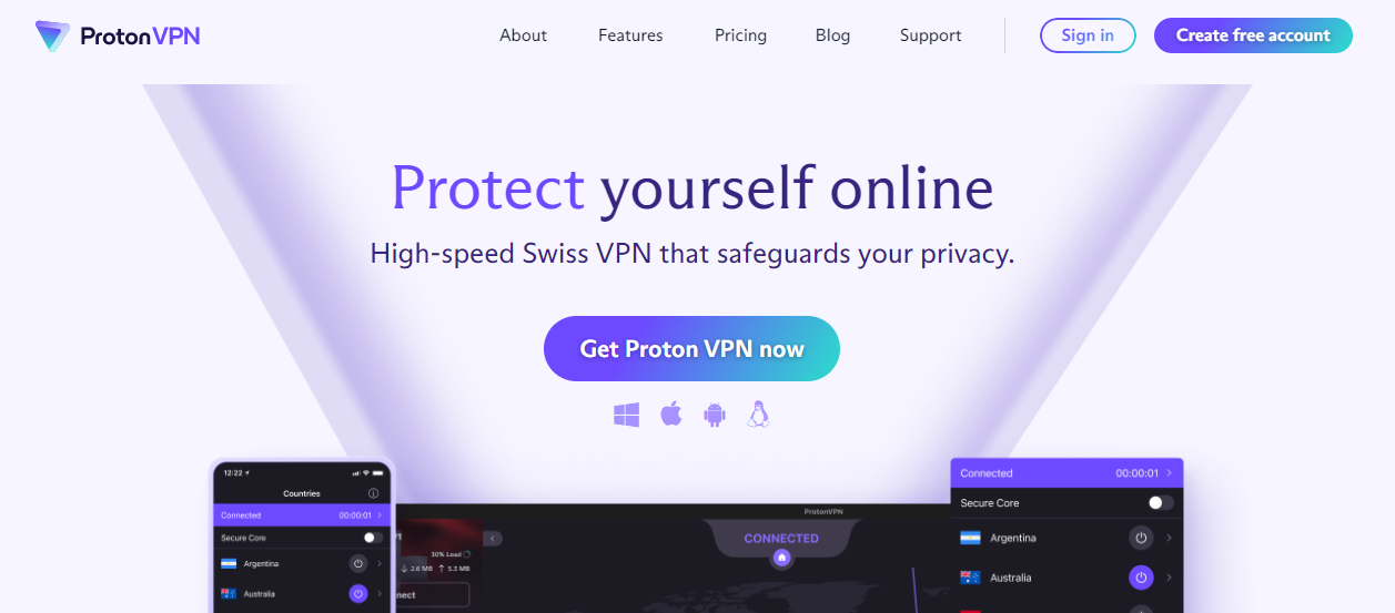 ProtonVPN(プロトンVPN)　スクショ